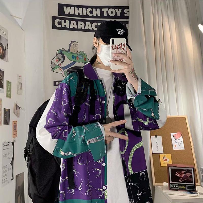 Áo Khoác Sơ Mi Nam Dài Tay In Họa Tiết Đường Phố 3 Màu (M-3Xl) | BigBuy360 - bigbuy360.vn