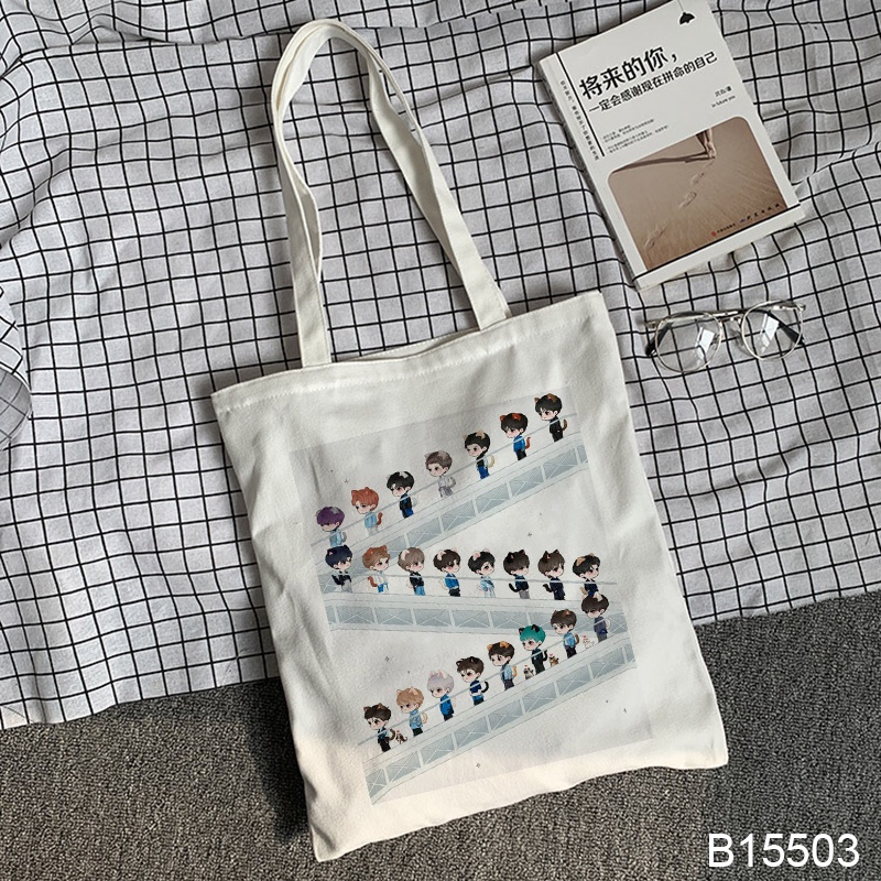 Nct Túi tote Vải canvas In Hình Vũ Trụ Thời Trang Cho Học Sinh