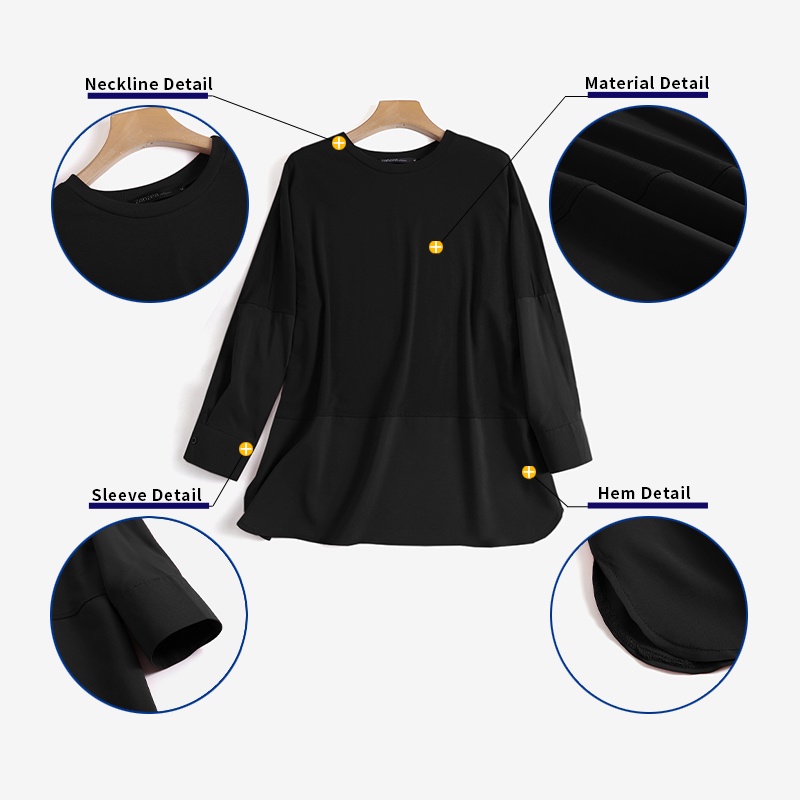 Áo thun ZANZEA tay dài cổ tròn màu trơn phong cách Hàn Quốc năng động cho nữ