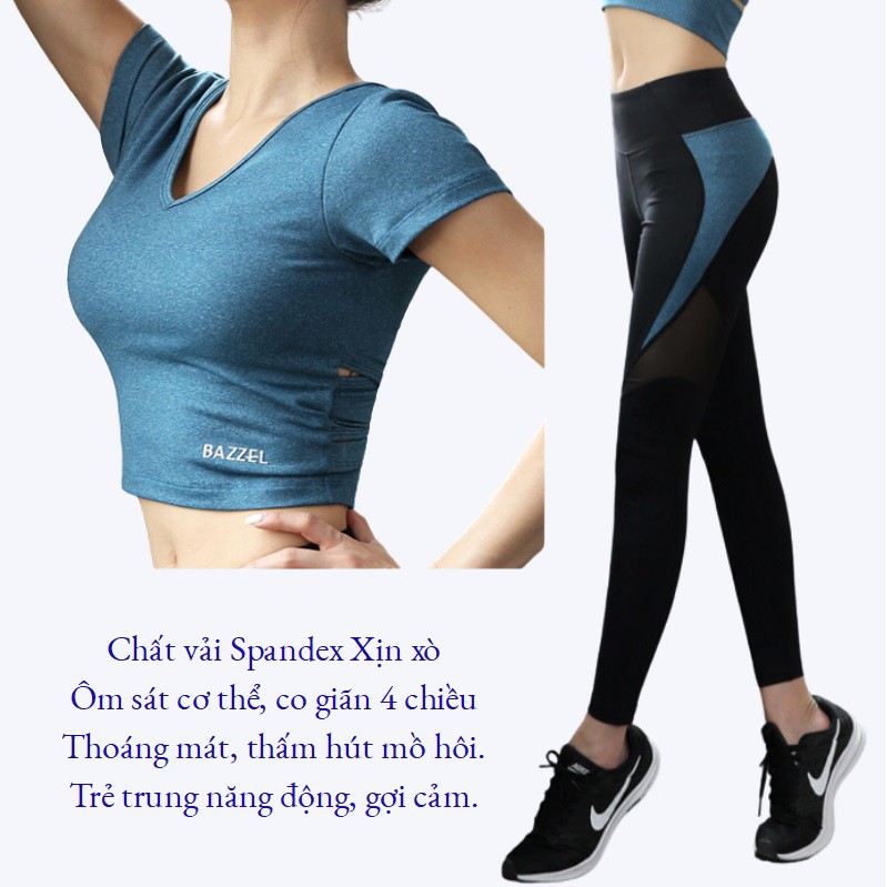 Bộ quần áo tập Gym Yoga, bộ quần áo thể thao nữ AD01 Vải Cao Cấp, Siêu nâng mông, co giãn 4 chiều, thoáng mát