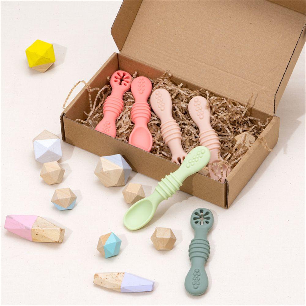 Set 2 Muỗng Silicone Cho Bé Tập Ăn Dặm