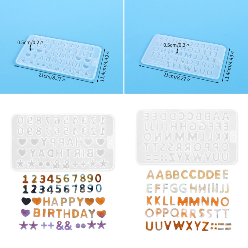 Khuôn silicone làm mặt trang sức hình chữ cái DIY