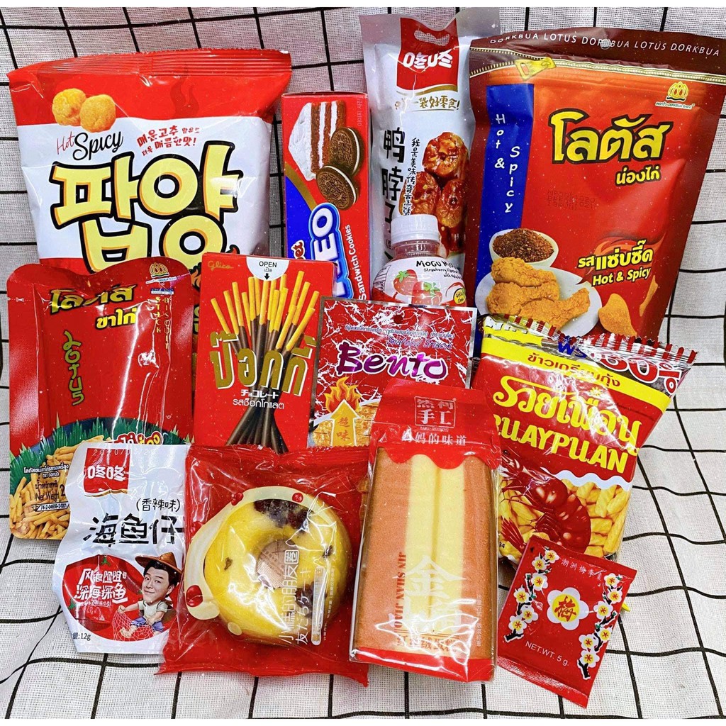 Combo ăn vặt theo màu FREE GÓI QUÀ VÀ NƠ