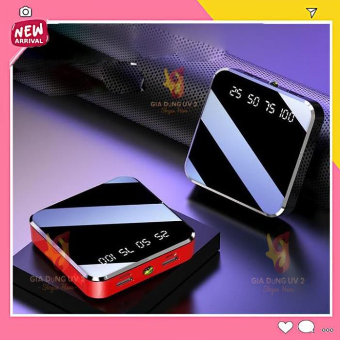 Sạc Dự Phòng Vuông 20.000mAh, sạc dự phòng mini sạc một lần dùng 1 tuần vuông cầm theo sạc nhanh