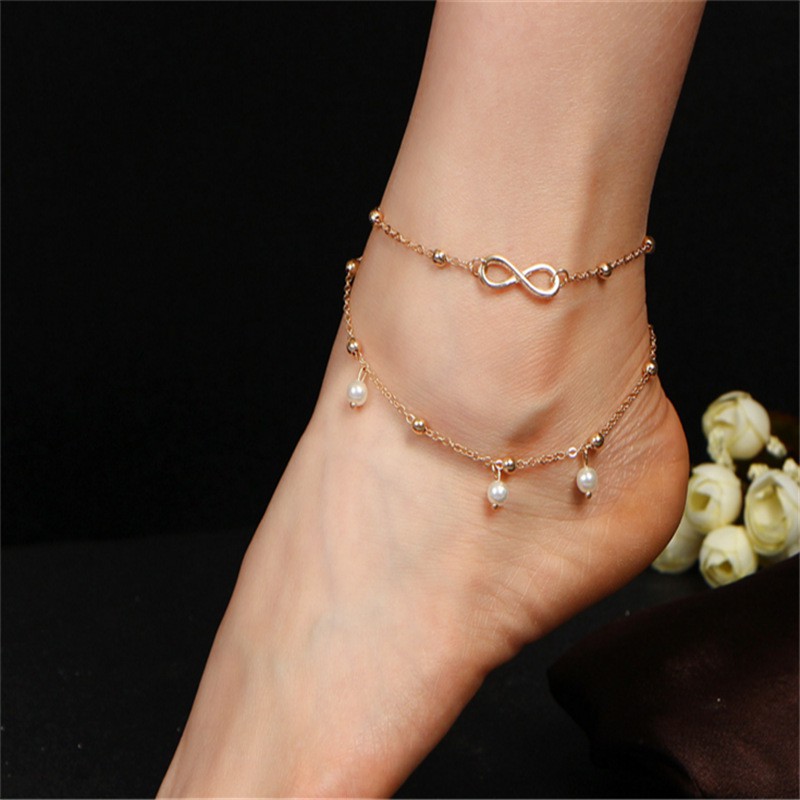 [Mã FAMAYFA giảm 10K đơn 50K] Lắc Chân Nữ Hai Lớp Chuỗi Ngọc Thời Trang | BigBuy360 - bigbuy360.vn