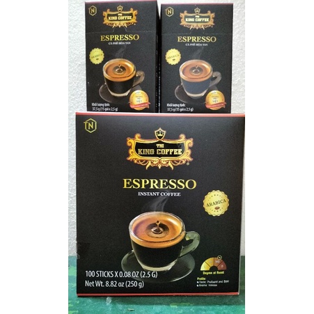 Cafe Hòa Tan Đen,TNI Espresso to, Cà Phê Không Đường, King Coffe, Ngon, Đồ Uống, nguyên chất date t3/2025