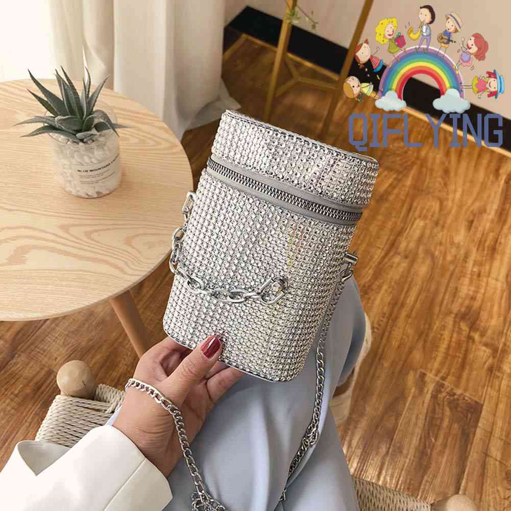 Túi Đeo Vai Đính Đá Pha Lê Thời Trang Dành Cho Nữ