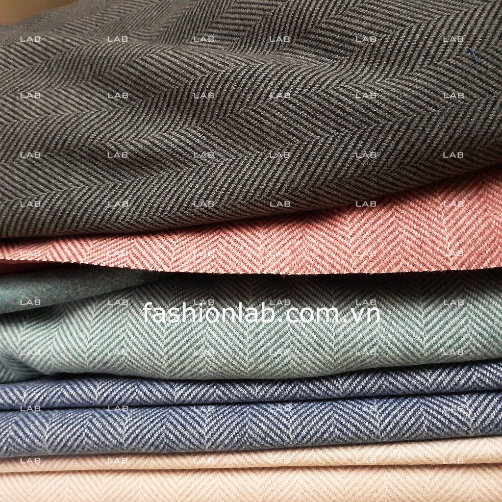 Vải dạ tweed kẻ khổ 150cm may áo khoác (m) #0309