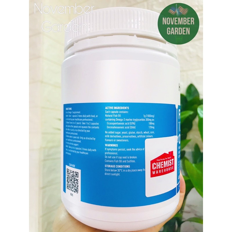 (Tem Air Úc Date 2/24) Viên uống dầu cá Fish Oil Healthy Care Omega-3 1000mg hộp 400 viên | BigBuy360 - bigbuy360.vn