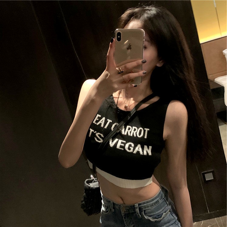 Áo Lửng Hai Dây Dáng Ôm Phong Cách Hong Kong Thời Trang Mùa Hè Quyến Rũ Dành Cho Nữ