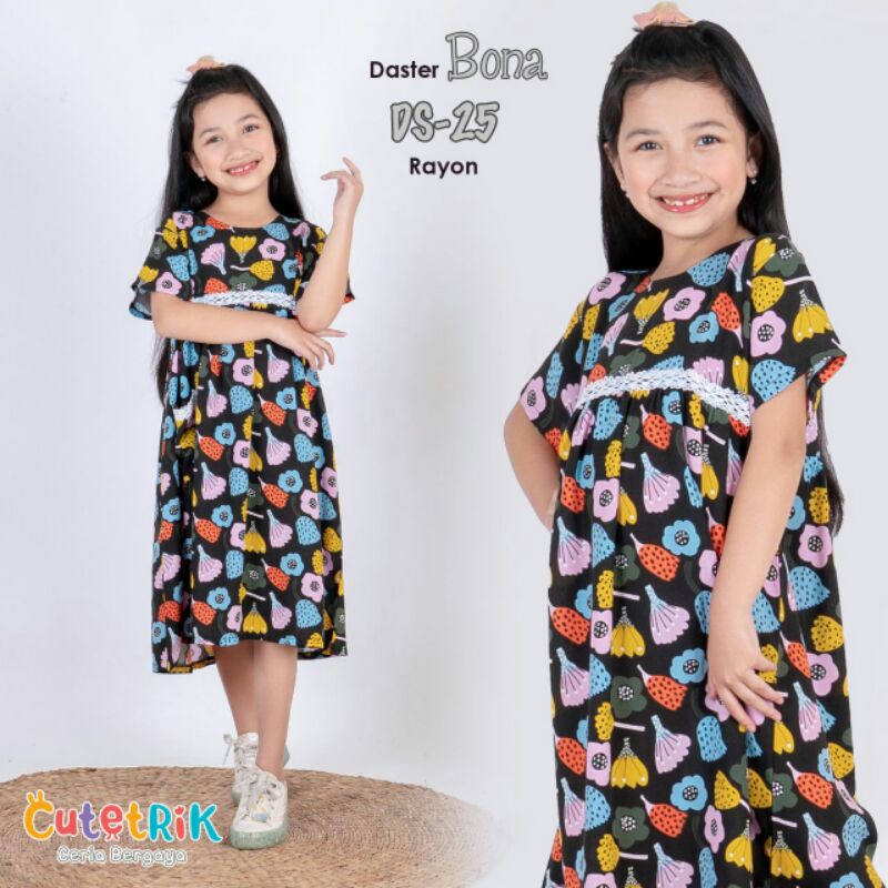 Đầm rayon bona màu đen của dễ thương