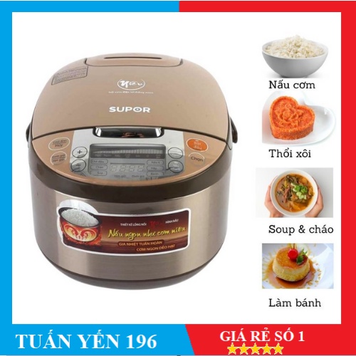 [Mã ELHADEV giảm 4% đơn 300K] Nồi cơm điện tử Supor CFXB50FC33VN-75 lòng nồi Niêu 1.8L - tặng kèm vỉ hấp