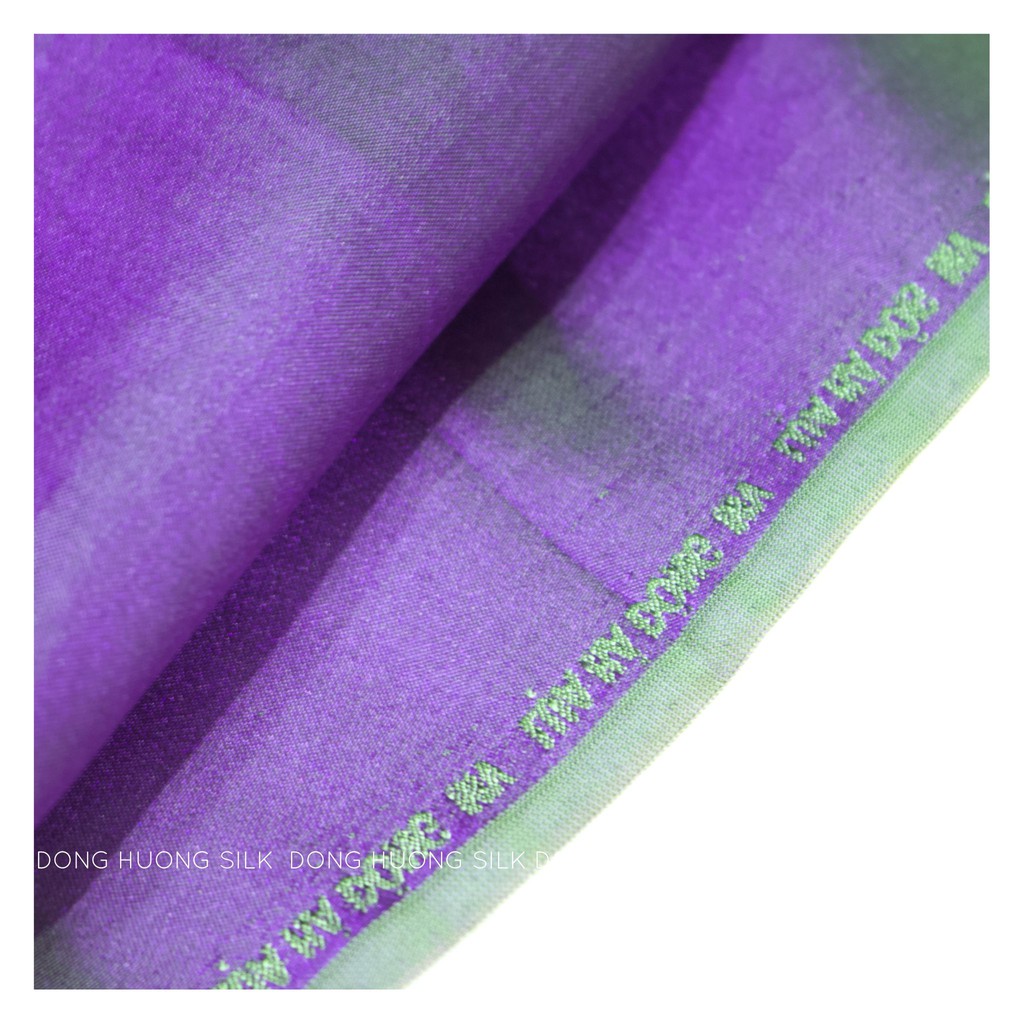 Vải Lụa Tơ Tằm Trơn may áo dài - Đông Hương Silk - LTS08 Tím Rêu