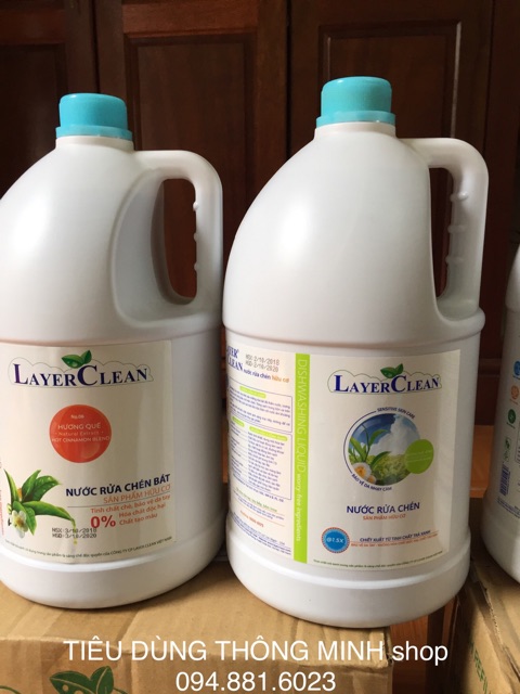 Nước rửa chén bát hữu cơ Layer Clean (can 5L)