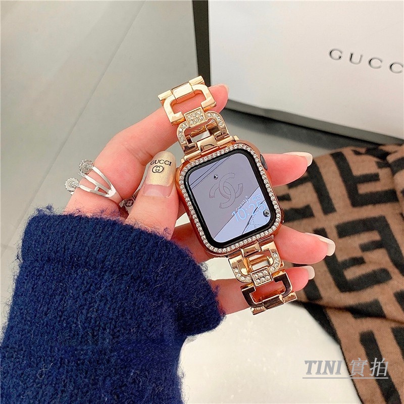 Dây Đeo Đồng Hồ Apple Watch Series 7 6 5 4 3 2 1 SE iwatch7 45mm 38/41/40/42 44mm Dây Kim Loại