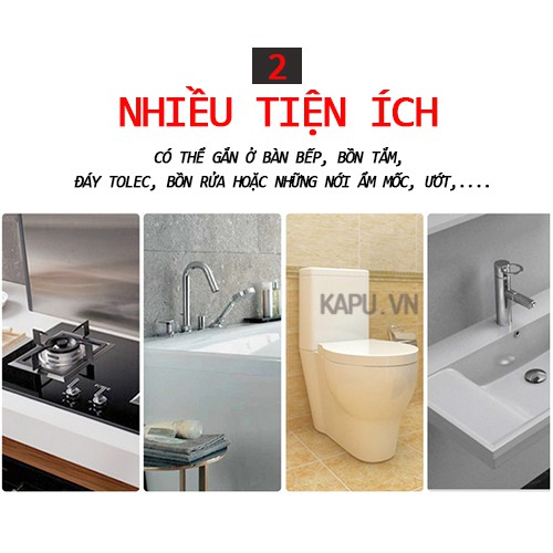 Băng Keo Dán Viền Bàn Bếp, Phòng Tắm Chống Ẩm Mốc Không Thấm Nước - Phụ Kiện Cửa KAPU