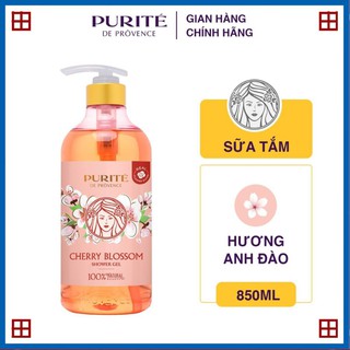 Sữa tắm thiên nhiên purite hoa anh đào 850ml