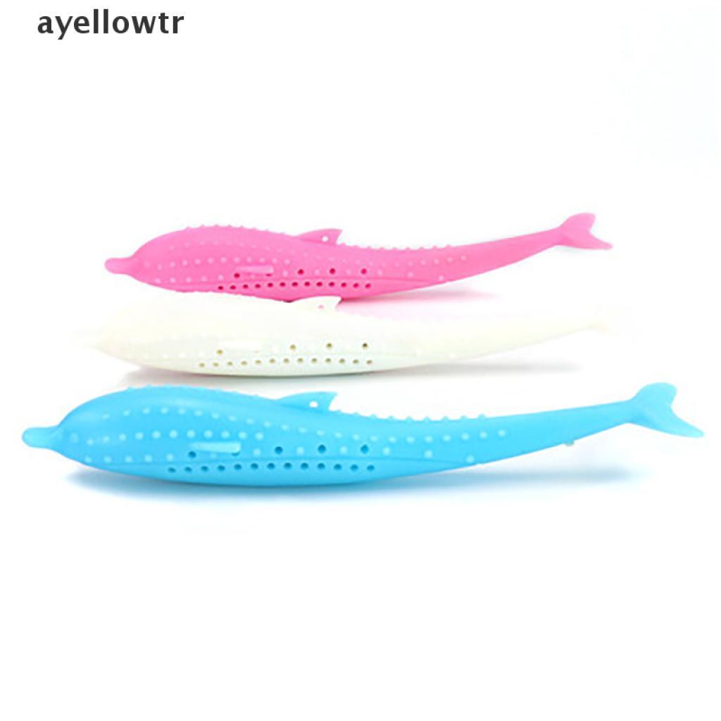 morni Soft Silicone Mint Fish Cat Toy Catnip Pet Toy Clean Teeth Toothbrush Chew Toys .