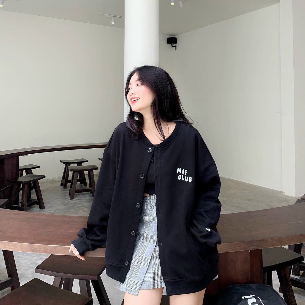 Áo khoác cardigan unisex form rộng nam nữ hình thêu, chất nỉ ngoại bao đẹp