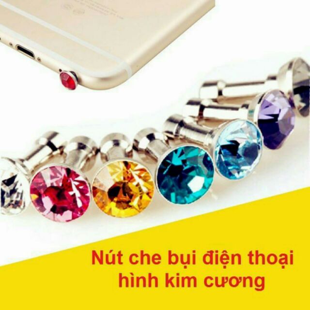 Set 2 kim cương che bụi điện thoai