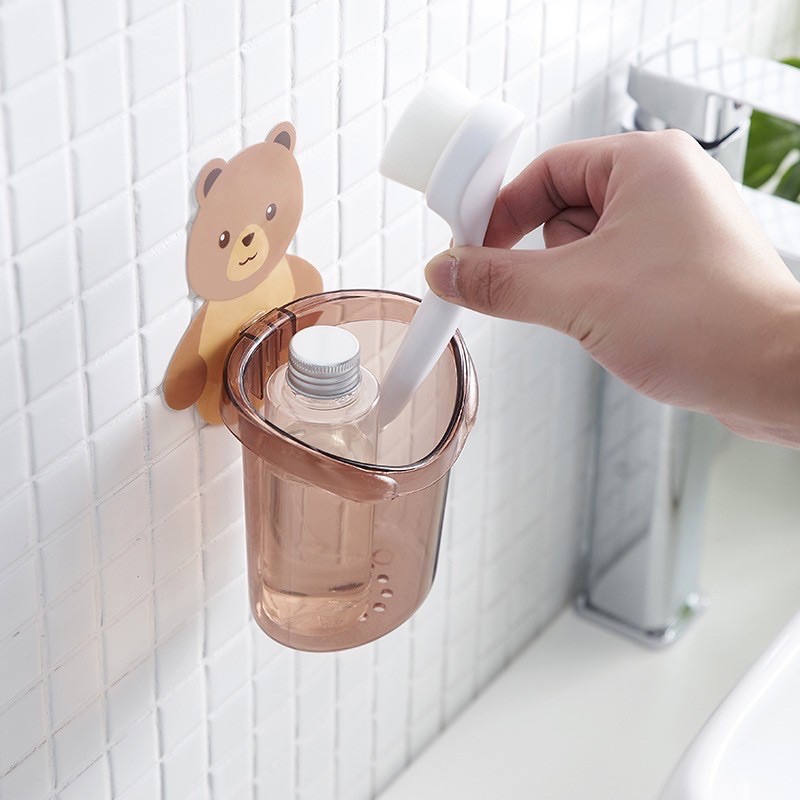 CÓ SẴN - Giá sỉ - Cốc dán tường chú gấu xinh xắn để nhà tắm siêu tiện lợi