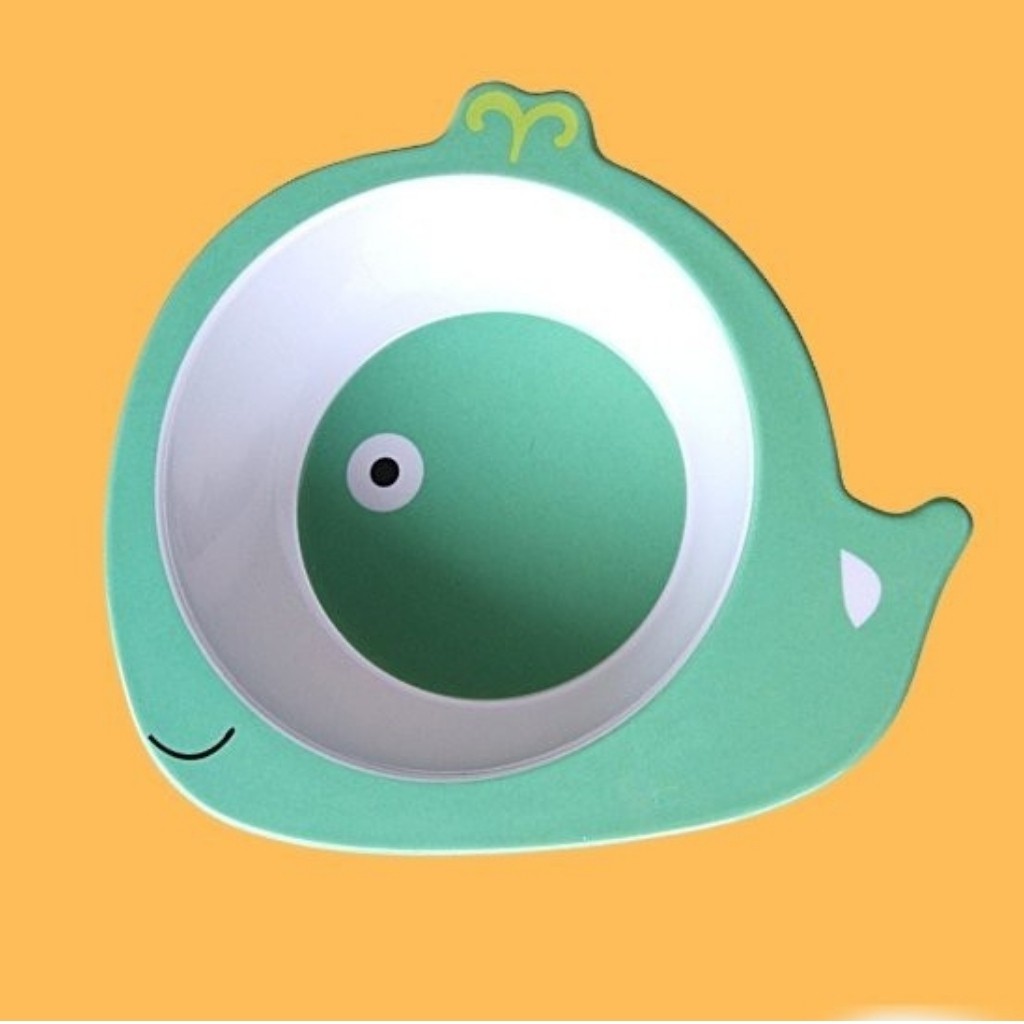 Bát ăn dặm cho bé, thìa ăn dặm sợi tre hình thú xinh xắn an toàn cho bé