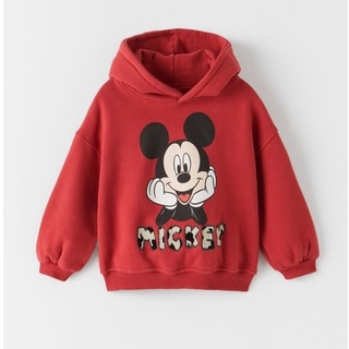 Áo nỉ bé trai bé gái - Áo nỉ hoodie MICKEY màu đỏ cho bé trai bé gái size 1-6t