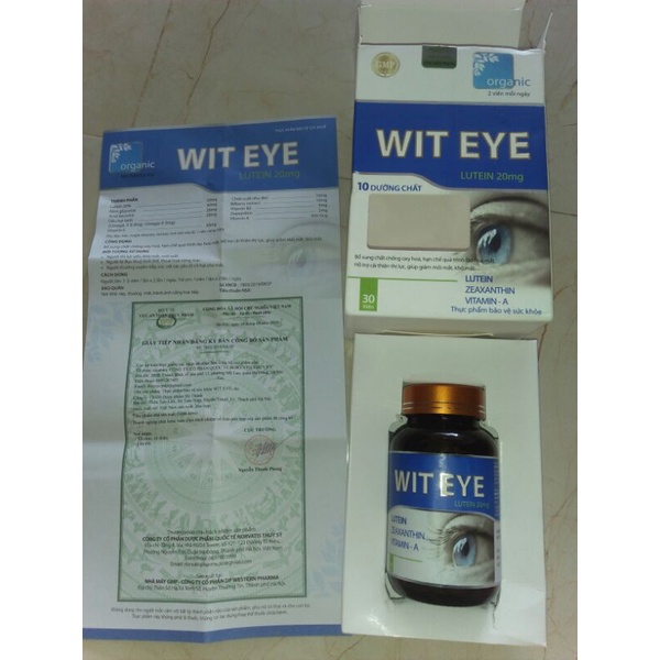 Viên uống bổ mắt WIT EYE _NORVATIS  Thuỵ Sỹ _LUTEIN  20mg