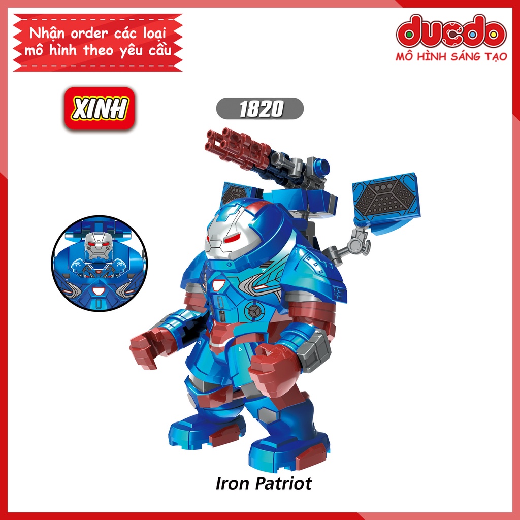 Bigfig War Machine Iron Patriot kèm mini - Đồ chơi Lắp ghép Xếp hình Mini Minifigures Big Fig Iron Man XINH X1820