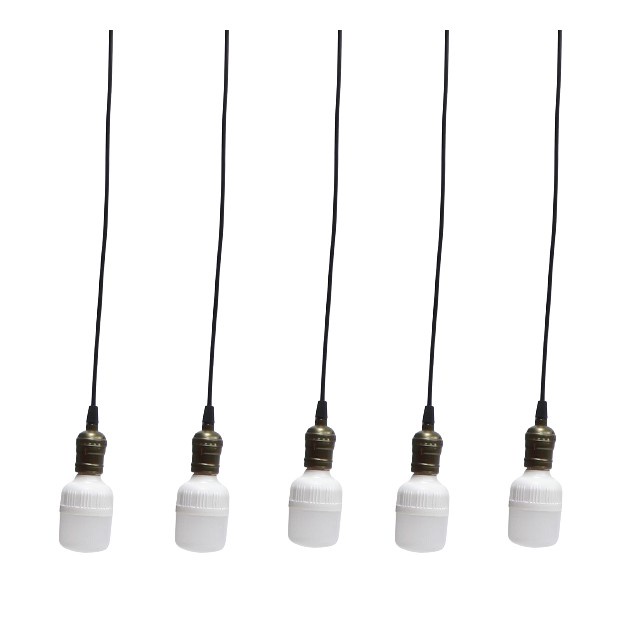 Bộ 5 đèn thả cổ điển Vintage bóng đèn led búp trụ 13w