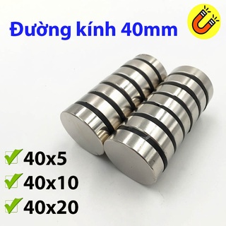 Nam châm đất hiếm viên tròn đường kính 40x5/10/20mm siêu mạnh