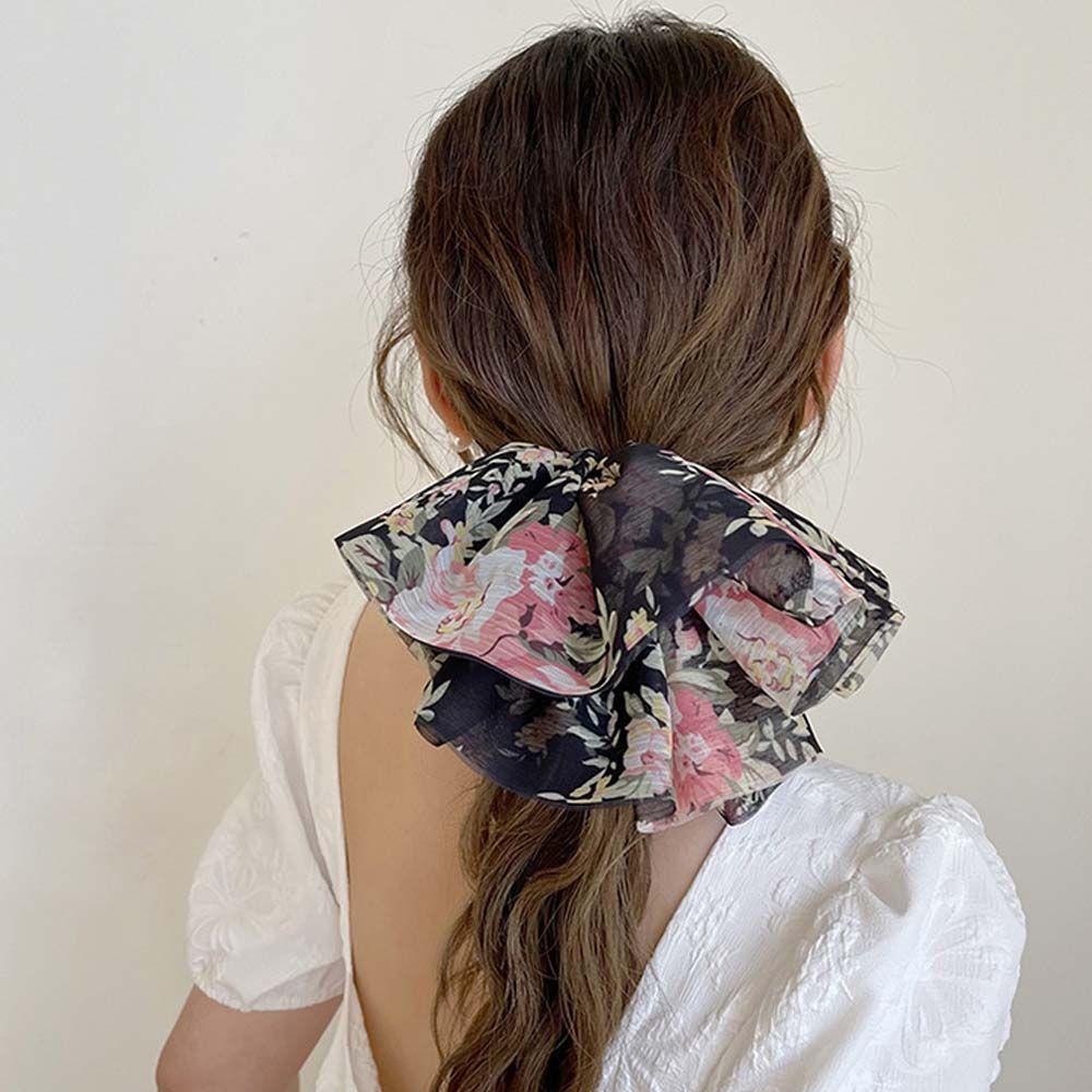 Dây Cột Tóc Họa Tiết Hoa Phong Cách Hàn Quốc Ngọt Ngào Xinh Xắn WMES15H