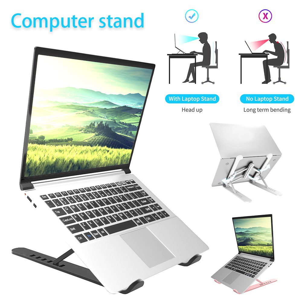 Giá đỡ nâng laptop 12-15 inch chống trượt có thể điều chỉnh tiện dụng