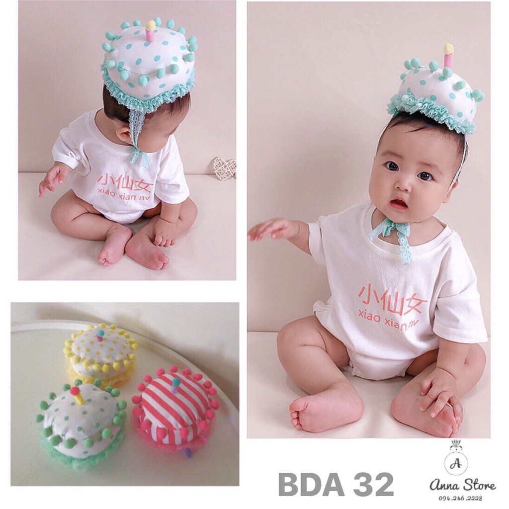 BDA 32 : Băng đô hình bánh sinh nhật cho bé