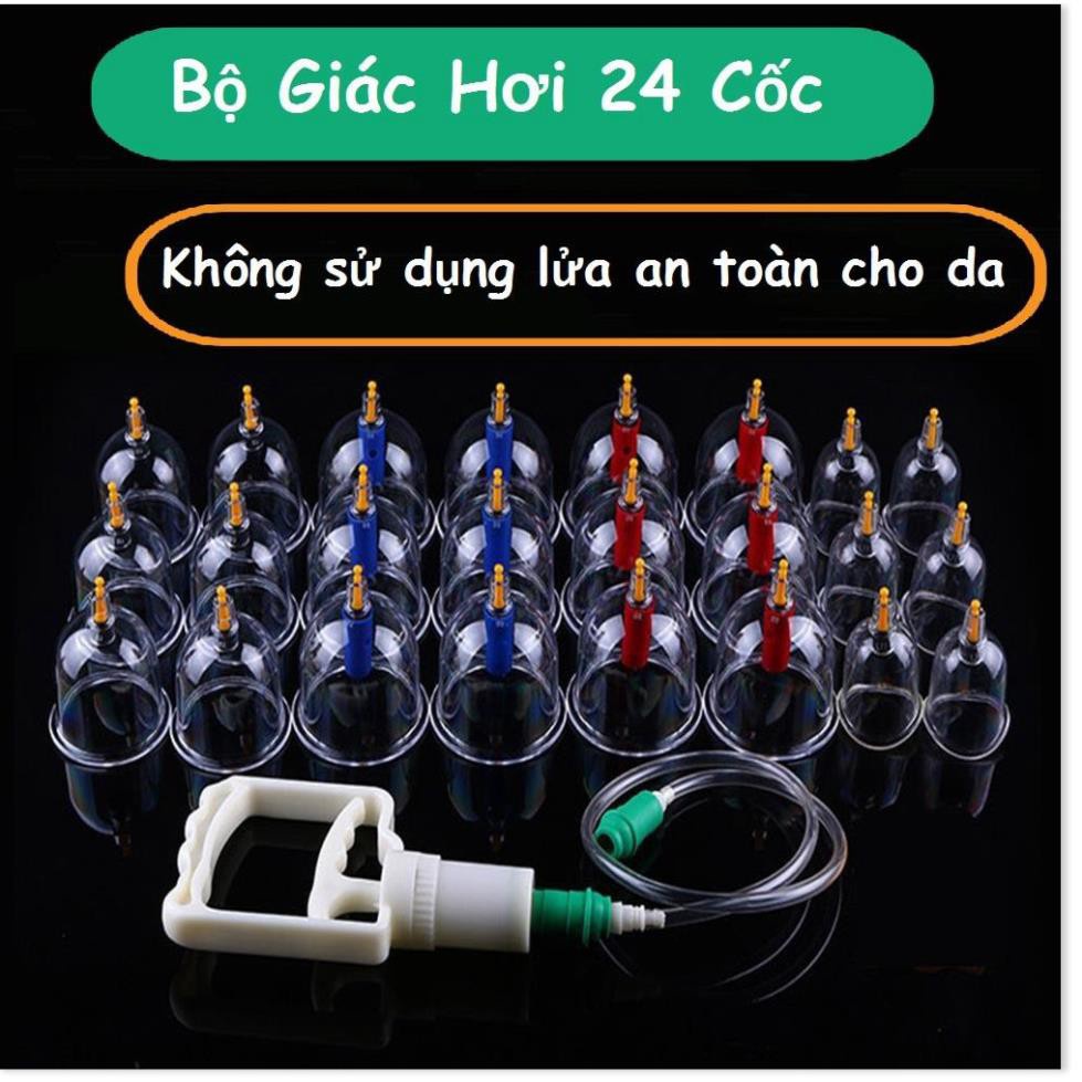 Full Bộ Giác Hơi 24 cốc, Dụng Cụ Giác Hơi Tại Nhà Không Dùng Lửa, Cực An Toàn, Bảo Hành 12 Tháng - Lỗi 1 đổi 1