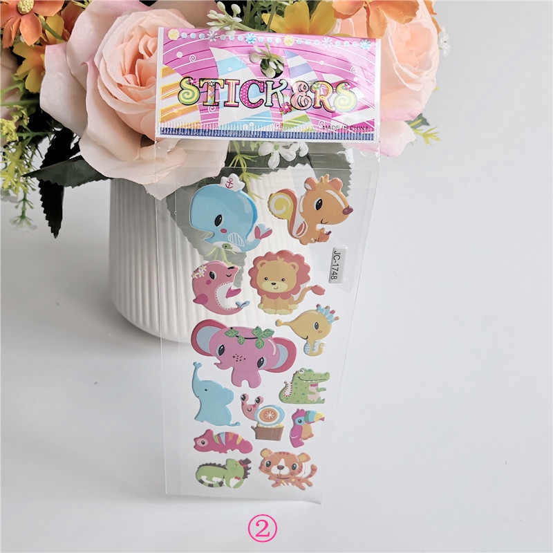 1 Sheet ▶ Animal Zoo Educational Toys Stickers ◀ Cartoon 3D DIY Kids Reward Stickers