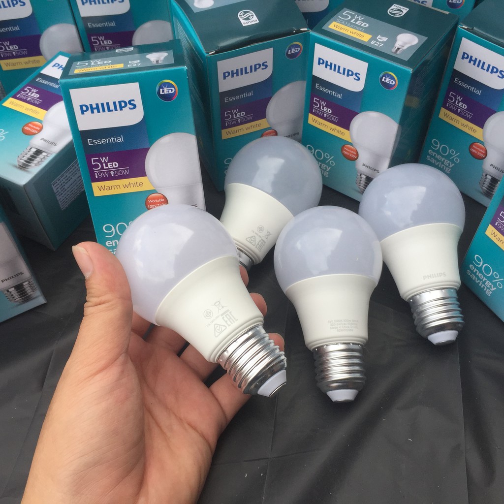 [Combo] Dây Đui Đèn E27 10M 20 Đui Chống Nước (Có Đầu Nối Thêm Dây) + 20 bóng Led buld 5W Philips