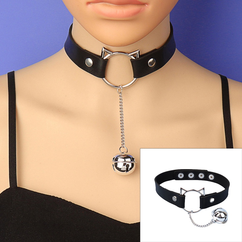 Vòng Cổ Choker Bằng Da Phong Cách Punk Gothic Lolita Giáng Sinh Halloween
