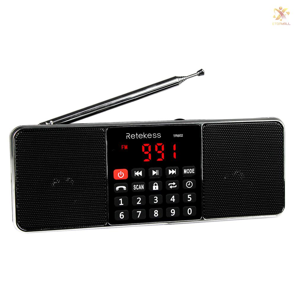 Radio Kỹ Thuật Số Tr602 Fm / Am Mp3 Hỗ Trợ Thẻ Nhớ Tf Và Phụ Kiện