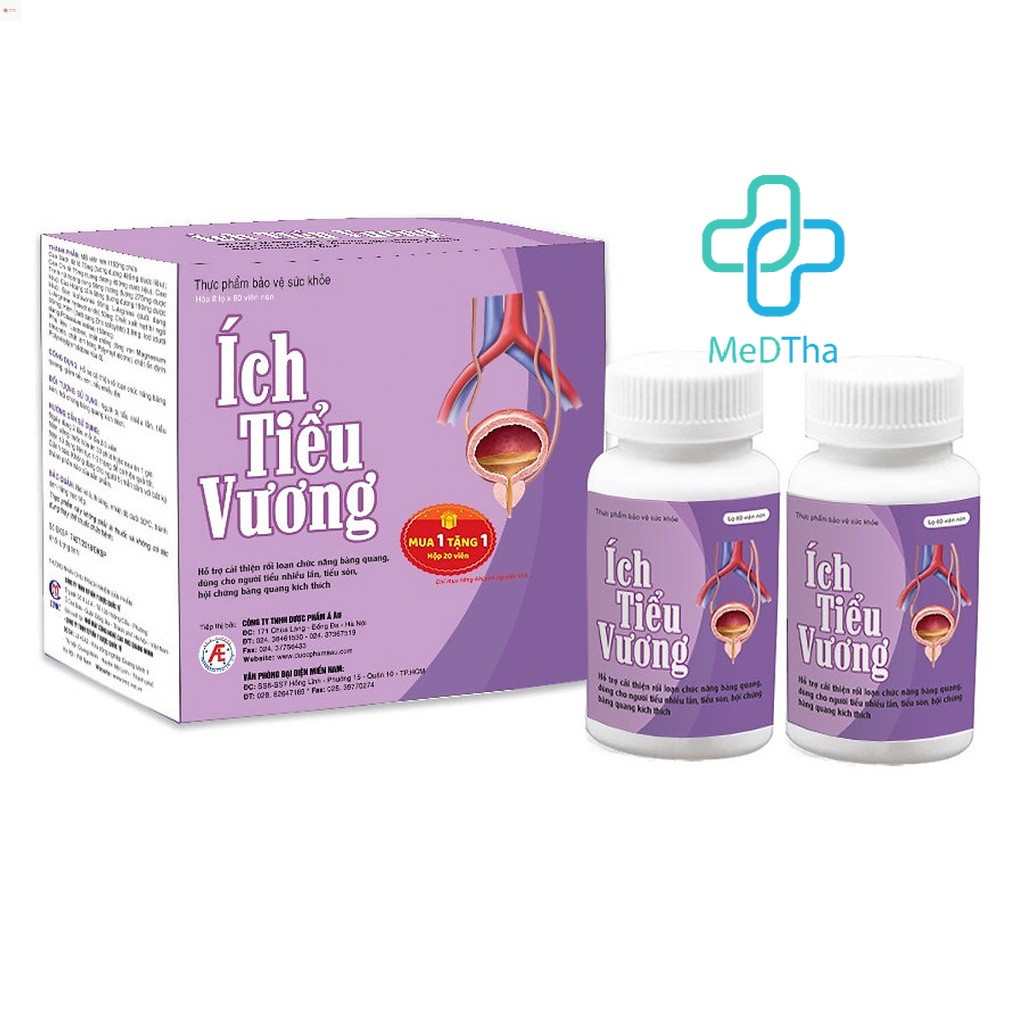 Ích Tiểu Vương - Hỗ trợ Giảm Tiểu Đêm, Tiểu Són, Tiểu nhiều lần, Rối loạn chức năng Bàng Quang (Hộp 120v) [Chính Hãng]