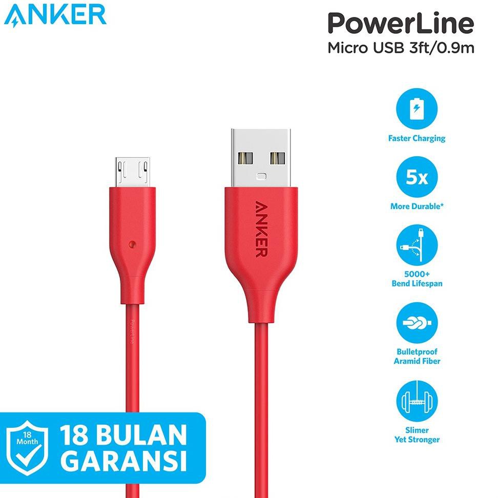 ANKER Dây Cáp Sạc Micro Usb 3ft / 0.9m - A8132