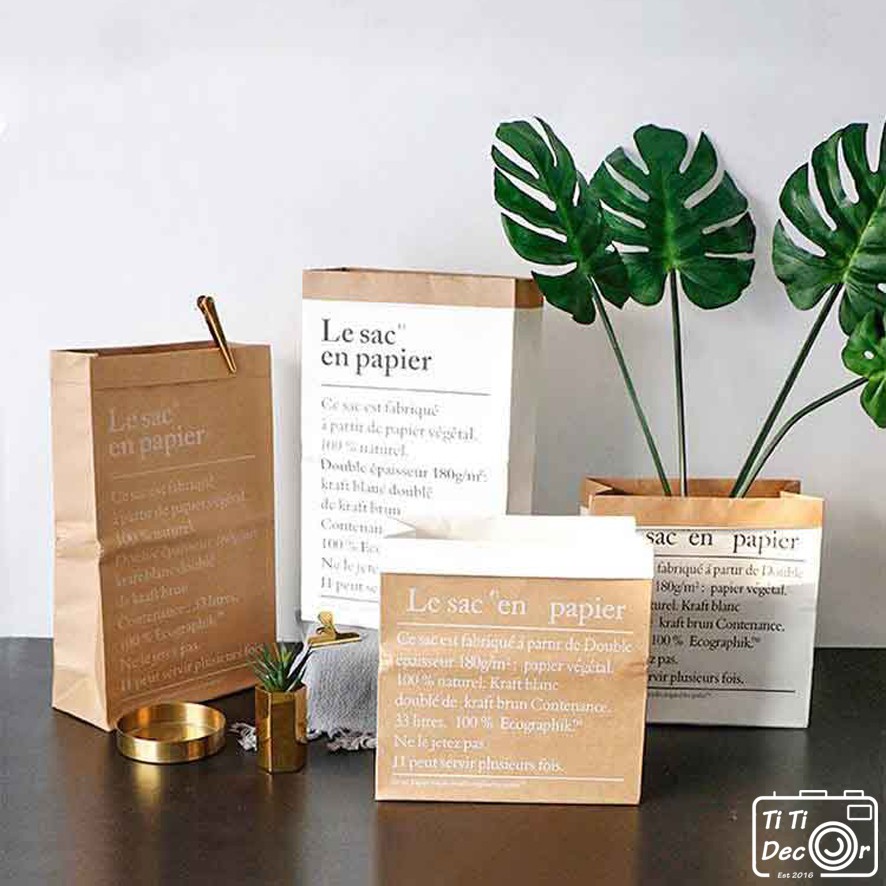 Túi giấy Titi decor, túi giấy kraft decor cắm hoa, trang trí cửa hàng, nhà cửa chụp ảnh lookbook