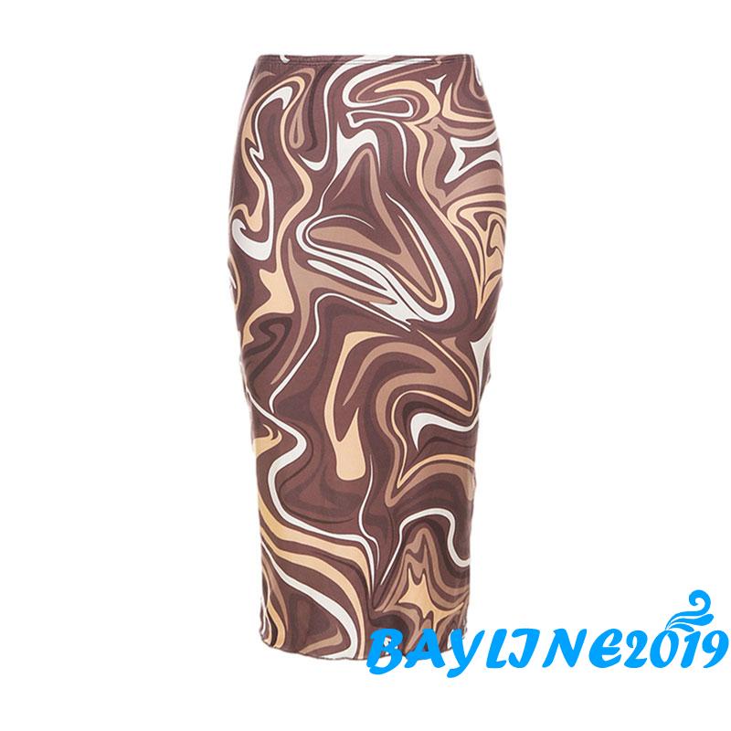 Chân váy lửng họa tiết nhuộm màu thời trang cho nữ