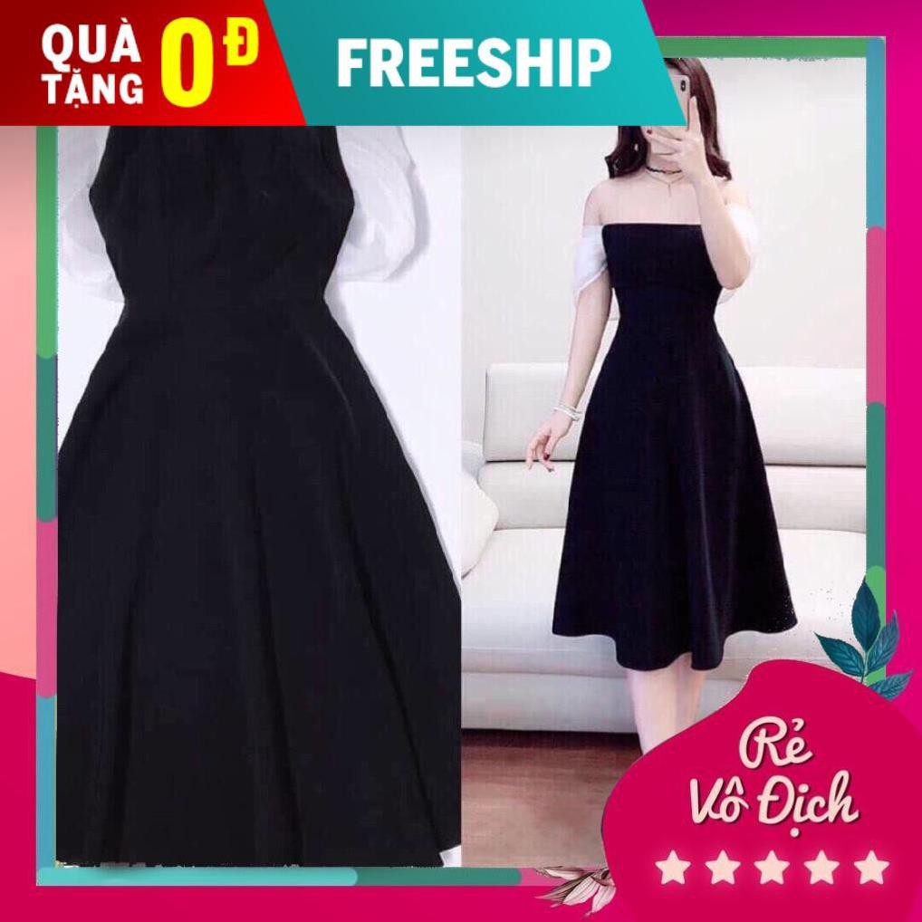 Đầm Xòe Trễ Vai Thun Nhập Phối Voan Dễ Thương Mẫu Bán Chạy - 60522