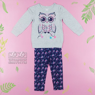 Thời trang Quần áo trẻ em trẻ con bé gái 3 tuổi 12-14 kg - BỘ ĐỒ THUN COTTON CHO BÉ GÁI 3 TUỔI VỚI HOẠ TIẾT CON CÚ