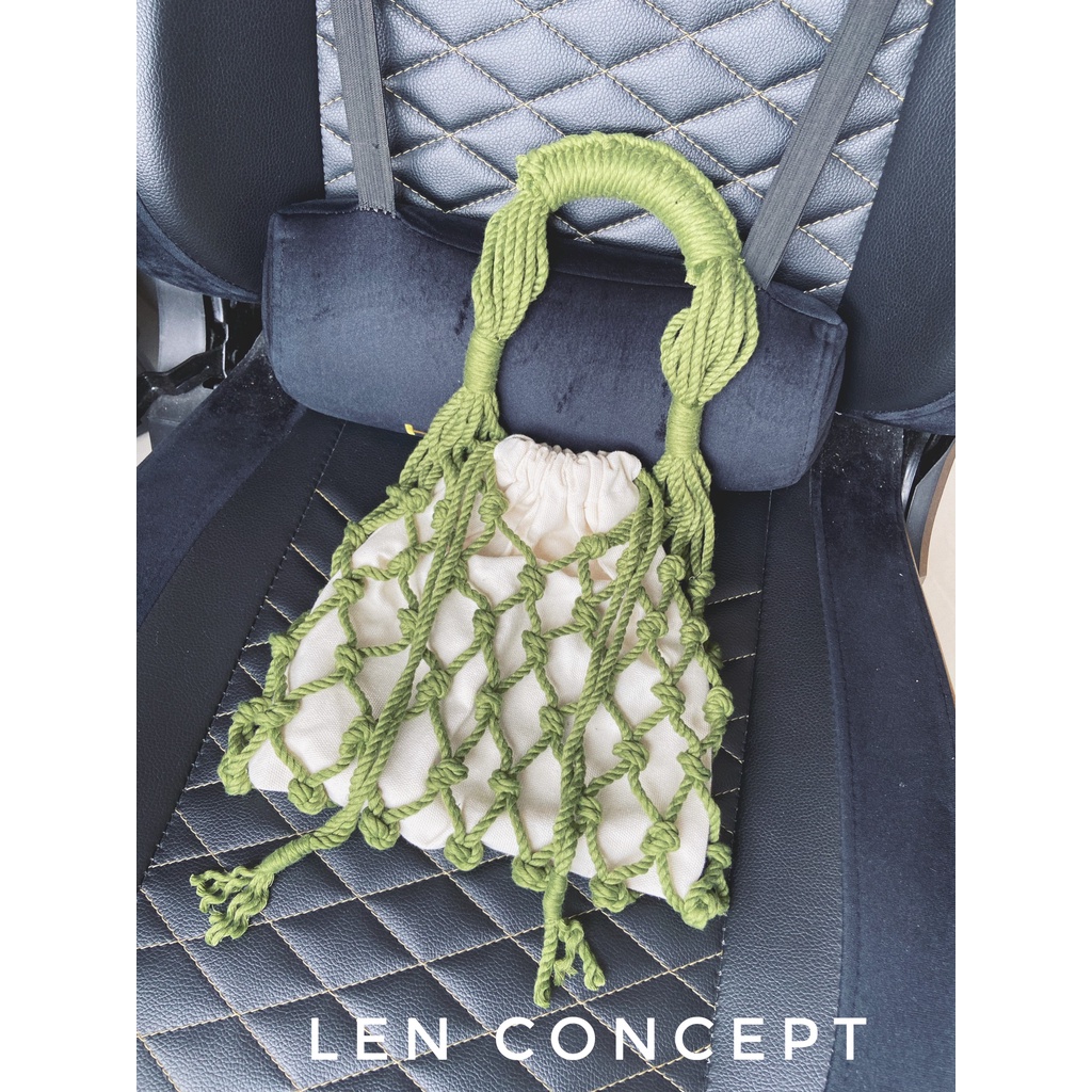 Túi lưới macrame - phiên bản quai ngắn- xách tay - túi tự tay mình làm. hình ảnh và clip thực tế nhé