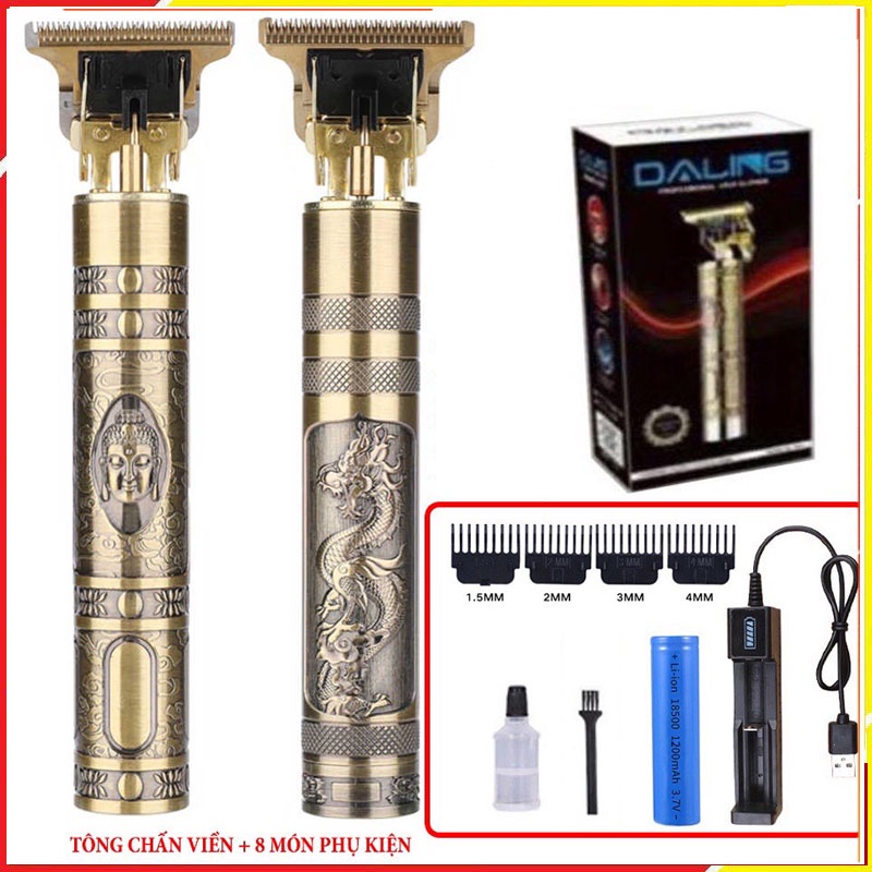 Tông đơ cắt tóc cạo râu bấm viền tạo kiểu chuyên nghiệp DALING 1073 - Tông đơ chấn viền thân đồng nguyên khối