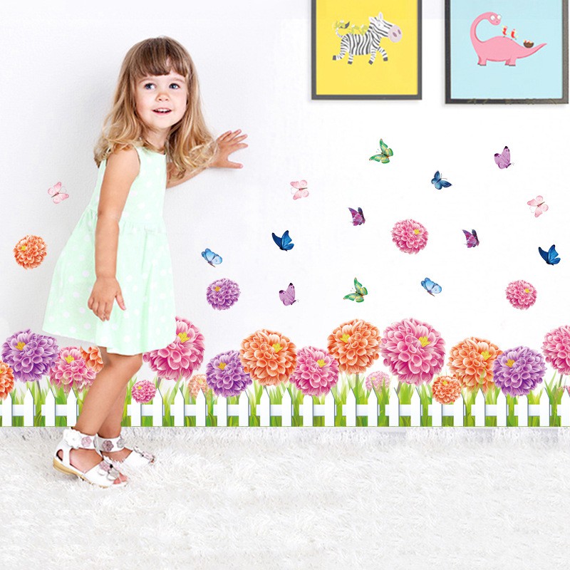 Decal dán chân tường hoa cẩm tú cầu AmyShop DCT037 (36 x 137 cm)