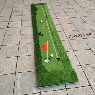 Thảm tập Golf Putting 2 Color loại cao cấp có đường bóng về, chính hãng PGM