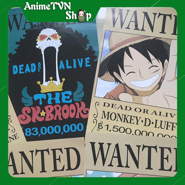 Combo 9 tấm Poster giấy in hình Anime Manga (One piece Wanted Truy nã thành viên mũ rơm)